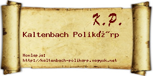 Kaltenbach Polikárp névjegykártya